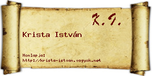 Krista István névjegykártya